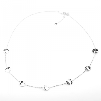 Bijou femme collier  7 petits ronds froissés
