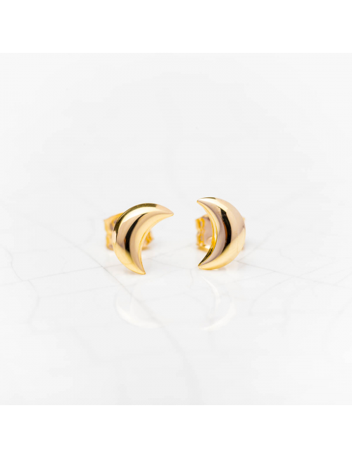 Bijou femme ou enfant boucles d'oreilles lune bombée