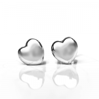 Boucle d'oreille femme coeur bombé en or 9 carats.