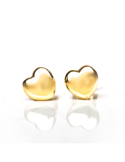 Bijou femme ou enfant boucles d'oreilles coeur bombé