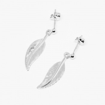 Boucle femme plume sur tige.