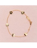 Bracelet enfant, petits ronds froissés en Or jaune.
