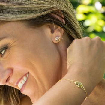 Boucle arbre de vie avec diamant de laboratoire.