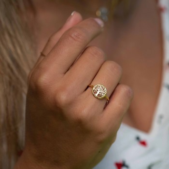 Bague arbre de vie en or 9 carats.