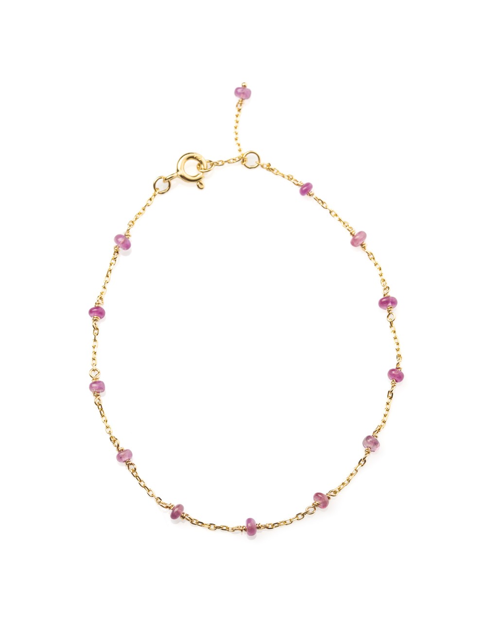 Bracelet Or Rose 18 carats orné de petits Rubis Bracelet Or Rose 18 carats orné de petits Rubis