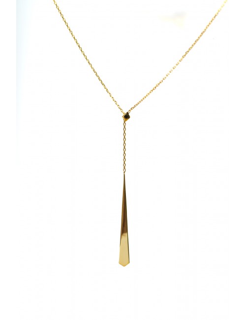Collier femme cravate en or 18 carats.