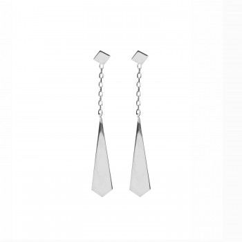 Boucle d'oreille petite cravate pendante 18 carats.