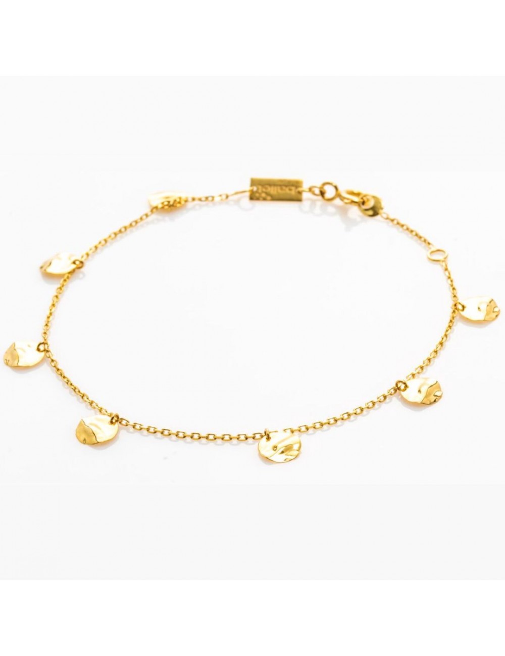 Bracelet breloques rondes en Or froissé Bracelet breloques rondes en Or froissé