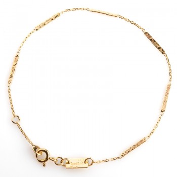 Bracelet femme fil grunge en or 9 carats.