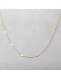 Collier avec 6 doubles petits coeurs en Or bicolore.