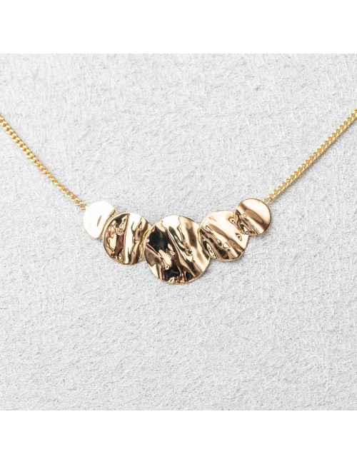 Collier motif ronds froissés en Or.
