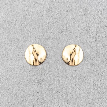 Bijou femme boucles d'oreilles moyen rond froissé
