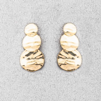 Boucle femme trio de ronds dégradés froissés.