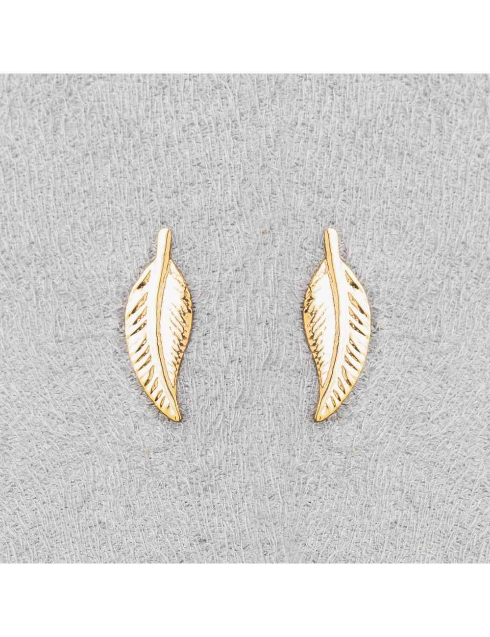 Bijou femme boucles d'oreilles plume en Or jaune ou Or blanc.