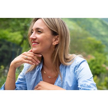 Boucle d'oreille double plumes.