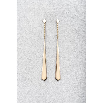 Boucle d'oreille femme cravate pendante 18 carats.