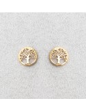 Boucle d'oreille femme arbre de vie 18 carats.