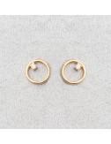 Boucles d'oreilles cercle fil rond  serti d'un diamant