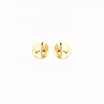 Boucle d'oreille femme grand rond froissé en or 18 carats.