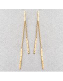 Boucle d'oreille fil grunge en or 18 carats.