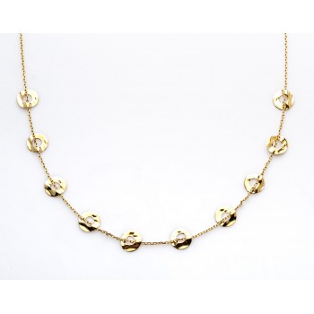 Collier femme ronds froissés et ajourés en or 9 carats.