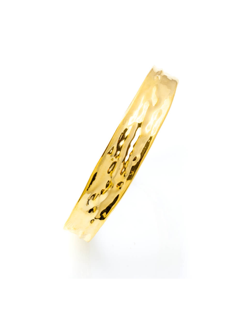 Bijou femme, bracelet froissé, or jaune et blanc, 9 carats 