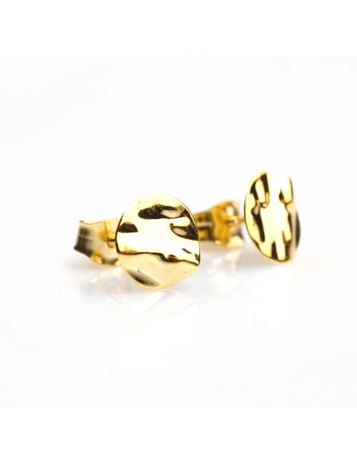Bijou femme boucles d'oreilles petit rond froissé